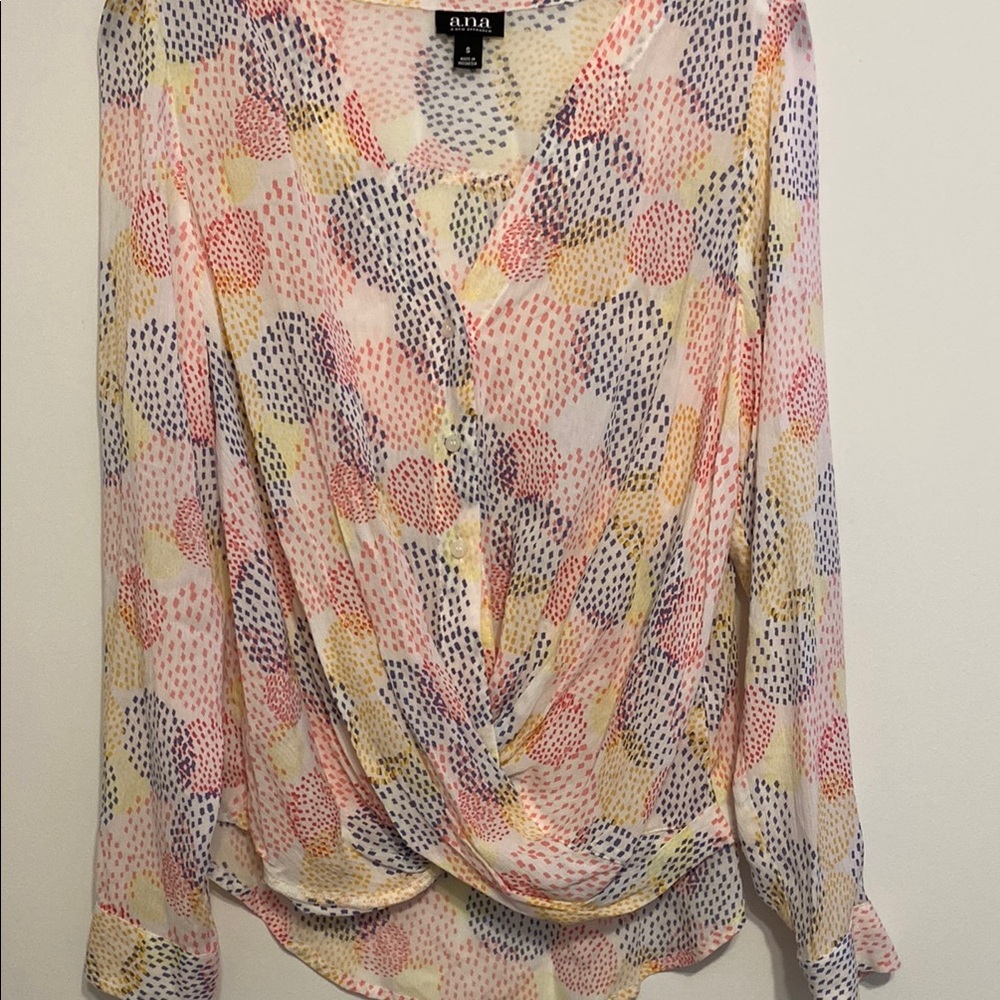 Anna Multicolor Drape Blouse, good condition